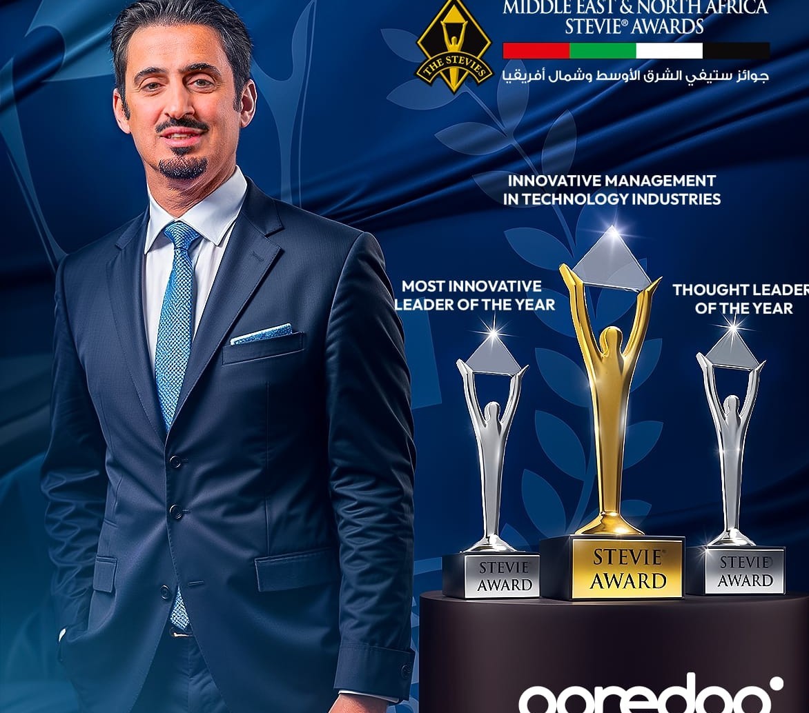 Mansoor Rashid Al-Khater, CEO de Ooredoo Tunisie, obtient TROIS AWARDS AUX STEVIE® AWARDS 2025